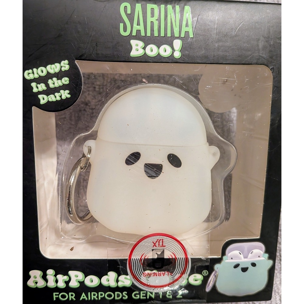 Sarina Boo Glow in the Dark AirPods Case Gen‎ 1 & 2 Ghost New